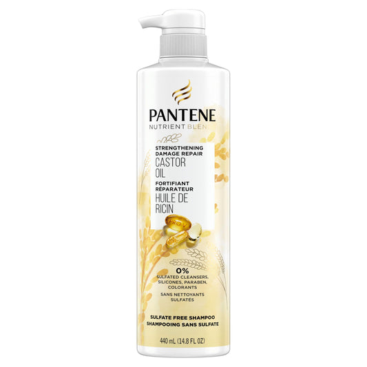 Pantene Nutrient Blends Strengthening Damage Repair Castor Oil Sulfate Free Shampoo, 440mL