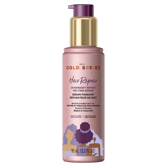 Gold Series from Pantene Overnight Repair Melting Serum with Biotin and Kukui Nut Oil, 3.2 fl oz
