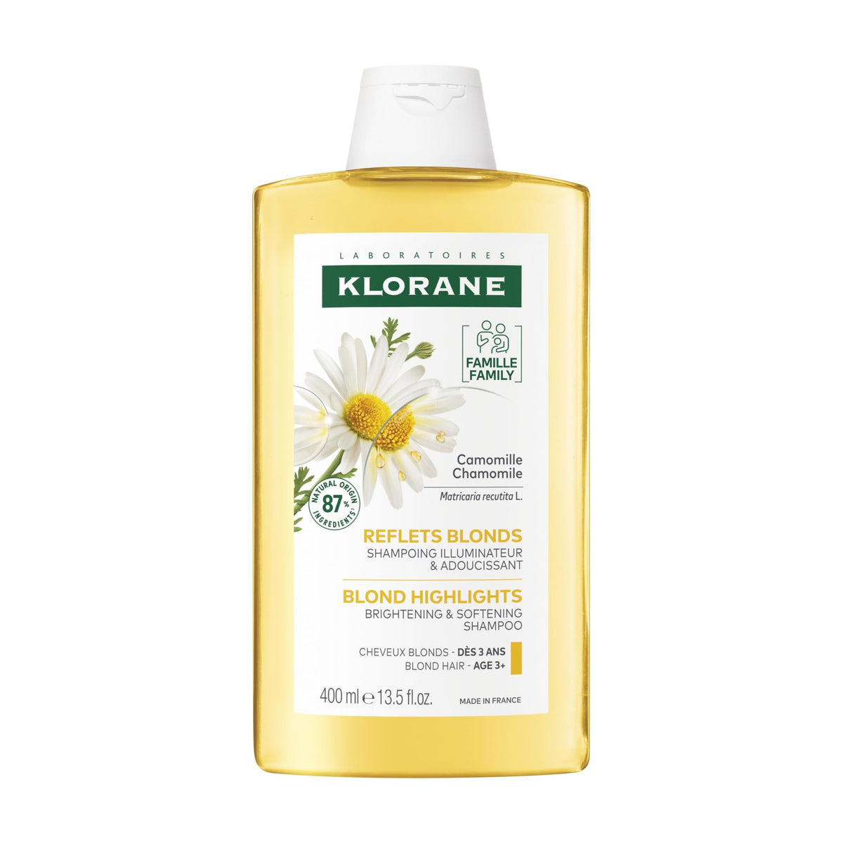Klorane - Shampoo With Organic Chamomile For Blonde Hair - Enhances Highlights, Brightens Blonde Hair - 400ml