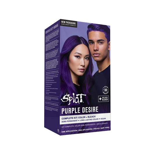 Splat Purple Desire Semi-Permanent Long Lasting Hair Dye Kit, Vegan and Cruelty-Free 1PK