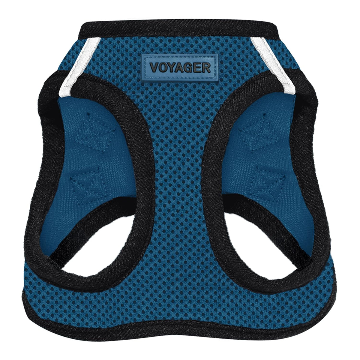 Best Pet Supplies Voyager Step-in Air Harness - All Weather Mesh, Reflective, No Pull Harness for Dogs, Cats - Secure with Hook & Loop Fastener, Buckle, Double D-Rings - Blue/Black Trim, XXS