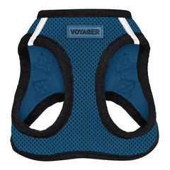 Best Pet Supplies Voyager Step-in Air Harness - All Weather Mesh, Reflective, No Pull Harness for Dogs, Cats - Secure with Hook & Loop Fastener, Buckle, Double D-Rings - Blue/Black Trim, XXS