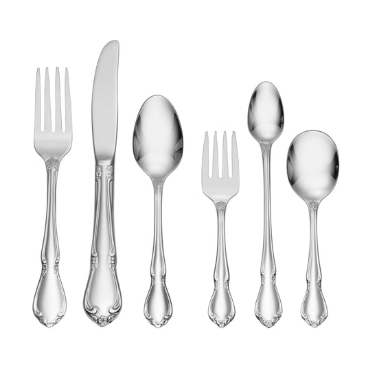 Oneida Chateau Fine Flatware Collection, Stainless Steel Flatware, 6-Piece Child Progress Flatware Set