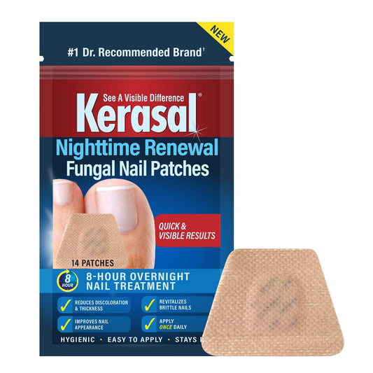 Kerasal Nighttime Renewal Fungal Nail Patches - 14 Patch - Overnight Repair for Nail Fungus Damage, 8-Hour Treatment Restores Healthy Appearance (Packaging May Vary)