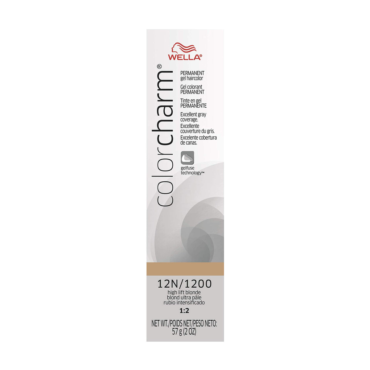 COLORCHARM Permanent Gel| Hair Color for Gray Coverage| 12N High Lift Blonde| 2 Fl oz.