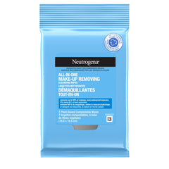 Neutrogena All-in-One Makeup Removing Cleansing Wipes, Eye Makeup Remover, Biodegradable Facial Wipes, 7 Count, Travel Pack