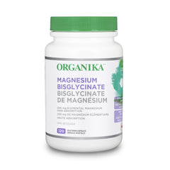 Organika Canadian-Made Magnesium Bisglycinate - 200mg, High Absorption, Muscle Recovery, Heart Support, 120vcaps