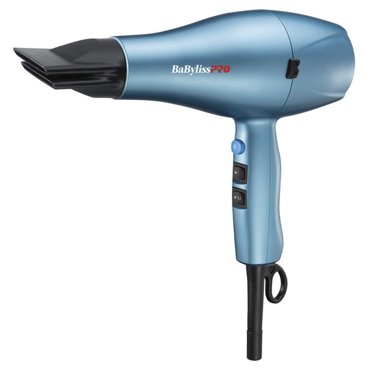 BaBylissPRO Ionic & Nano Titanium High Power Hairdryer with Built-in Ion Generator and 2 Concentrator Nozzles, 1875 watts Powerful AC motor