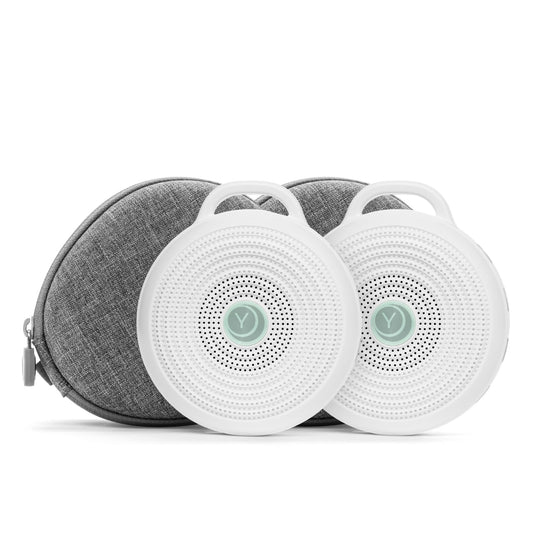 Yogasleep Rohm Portable White Noise Sound Machine + Travel Case in Grey (Pack of 2) Sleep Therapy, Crush-Resistant Travel Case, for Adults, Kids & Baby, Noise Blocking & Office Privacy, Registry Gift