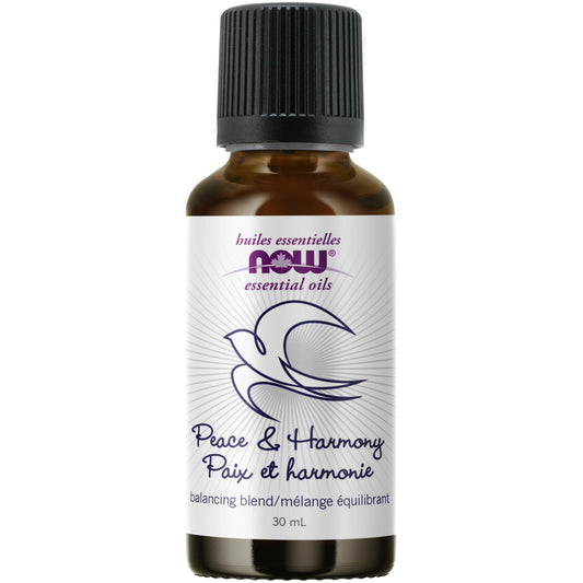 NOW Essential Oils, Peace & Harmony Oil Blend, Calming Aromatherapy Scent, Blend of Pure Essential Oils, Vegan, Child Resistant Cap, 30mL