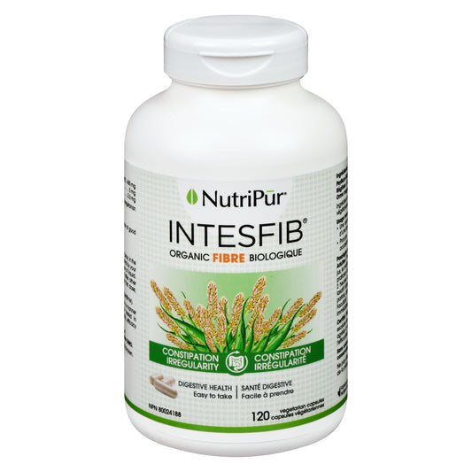 Nutripur IntesFib Organic Psyllium Fibre, 120 vegetarian capsules