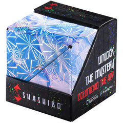 SHASHIBO Shape Shifting Box - Award-Winning, Patented Fidget Box w/ 36 Rare Earth Magnets - Transforms Into Over 100 Shapes, Download Fun in Motion Toys Mobile App (Holographic - Polar)