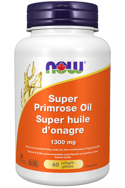 NOW Supplements, Super Primrose 1300 mg with Naturally Occurring GLA (Gamma-Linolenic Acid), 60 Softgels