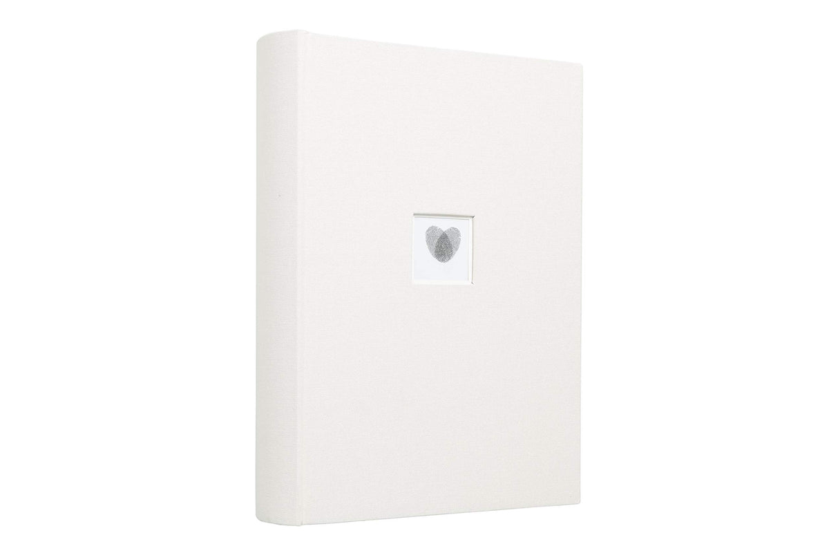 Pearhead Wedding Thumprint Memory Book, Wedding Photo Album, Marriage Keepsake, Ivory Linen
