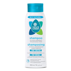 Nature Clean Pure Sensitive Shampoo, Hypoallergenic, Fragrance Free, Sensitive, Dermatologist Tested, 300 ml,10 Oz