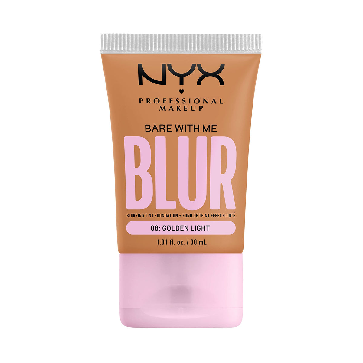 NYX PROFESSIONAL MAKEUP, Bare With Me, Tint Foundation, Medium buildable coverage, 12h hydration, Lightweight matte finish - 08 GOLDEN LIGHT