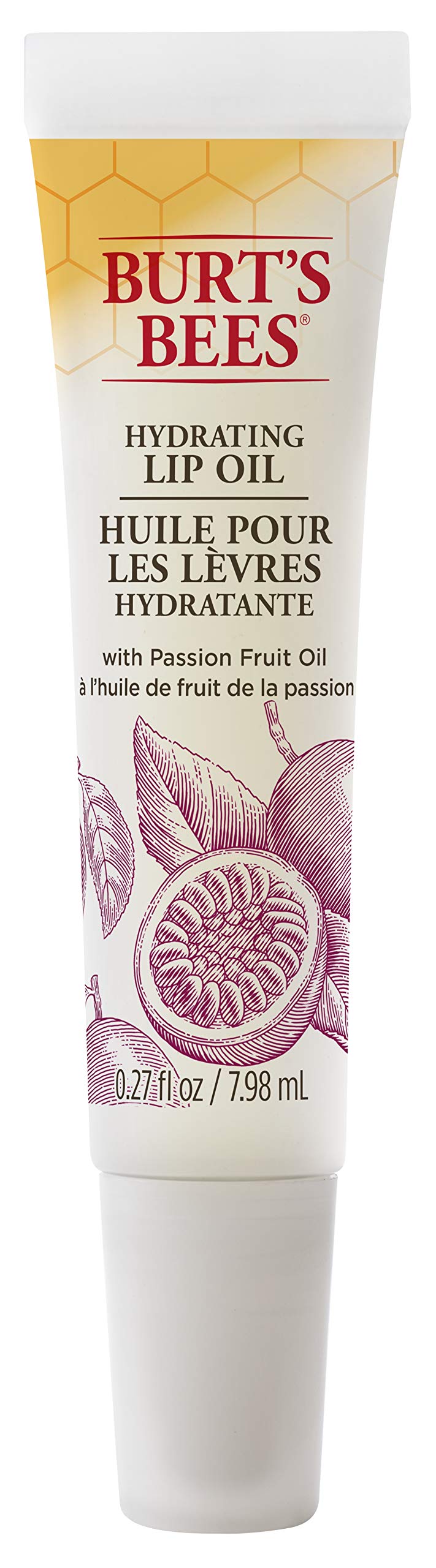 Burt's Bees Lip Oil, 100% Natural Origin Moisturizing Lip Oil, Instant Hydration Pack of 1 - Infused with Passion Fruit