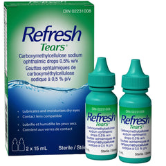 REFRESH TEARS Ophthalmic Solution, Lubricant Eye Drops For Dry Eye Relief, Compatible With Lenses 2 X 15ml