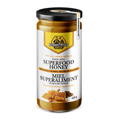 Dutchman’s Gold Total Hive Raw Honey 330 g | Organic Raw Canadian Honey with Bee Pollen, Royal Jelly, Propolis & Panax Ginseng | Paleo Friendly | Gluten Free