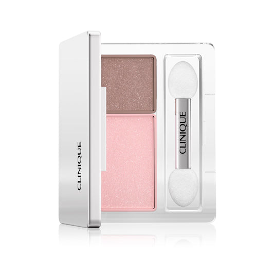 Clinique All About Shadow Duo Eye Shadow Makeup | Safe For Sensitive Eyes, Strawberry Fudge