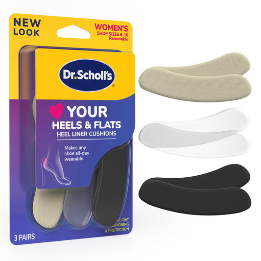 Dr. Scholl's 3 Pairs of Foam Heel Pads - Help Prevent Uncomfortable Heel Rubbing and Avoid Slipping Out of Too Big Shoes