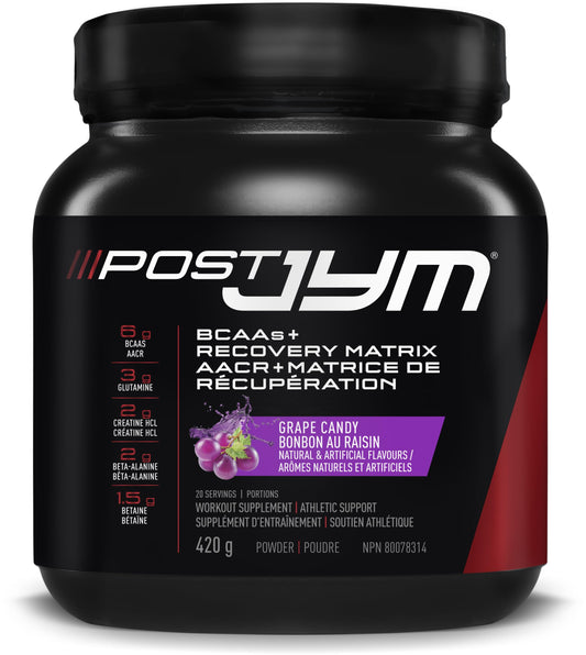 Post JYM Active Matrix, Post-Workout with BCAA's, Glutamine, Creatine HCL, Beta-Alanine and More, JYM Supplement Science, Grape Candy, 20 Servings