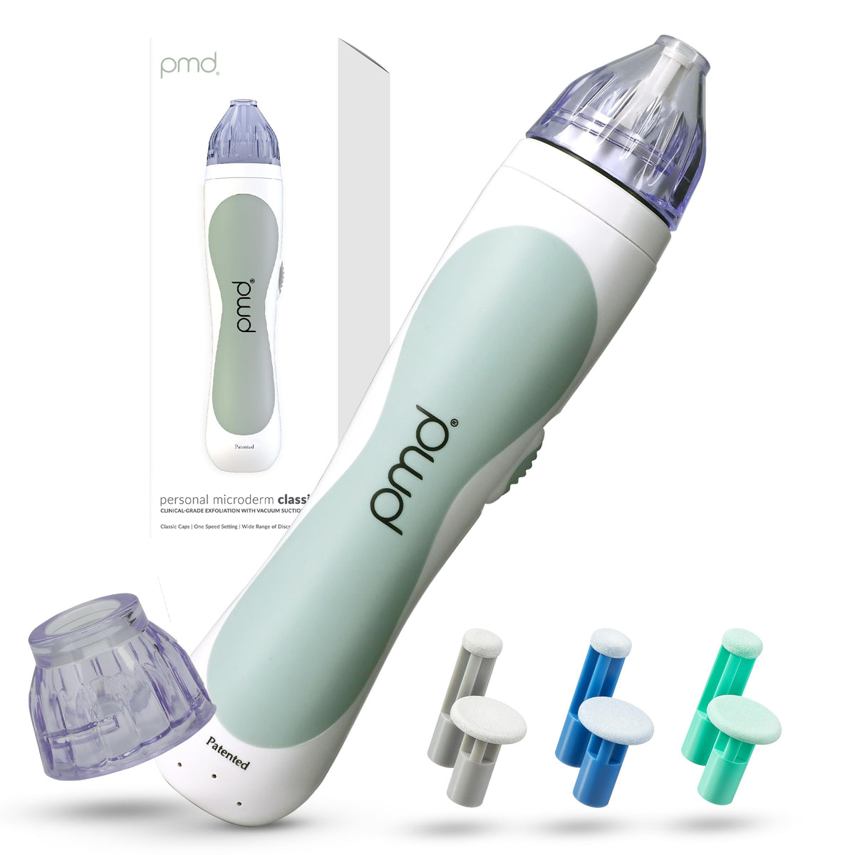 PMD Personal Microderm Classic for At-Home Use, Facial Exfoliator Tool, Microdermabrasion Machine Kit for Face and Body Skincare, Grey