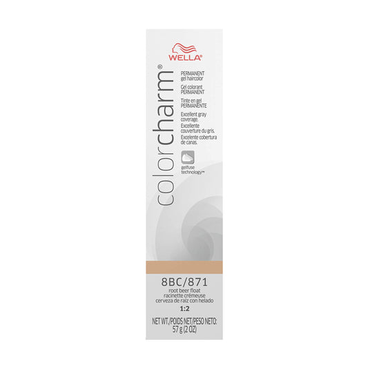 COLORCHARM Permanent Gel| Hair Color for Gray Coverage| 8BC Root Beer Float| 2 Fl oz.