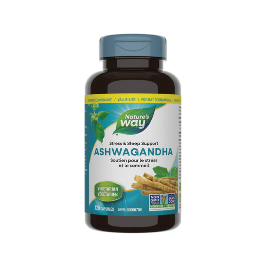 Nature’s Way Ashwagandha Supplement – 500 mg Ashwagandha Root Extract – Stress & Sleep Support – Non-GMO, 120 Vegetarian Capsules, Value Size