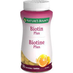 Nature's Bounty Biotin Plus Vitamin C & E, Helps Maintain Health of Normal Hair and Skin, 80 Gummies