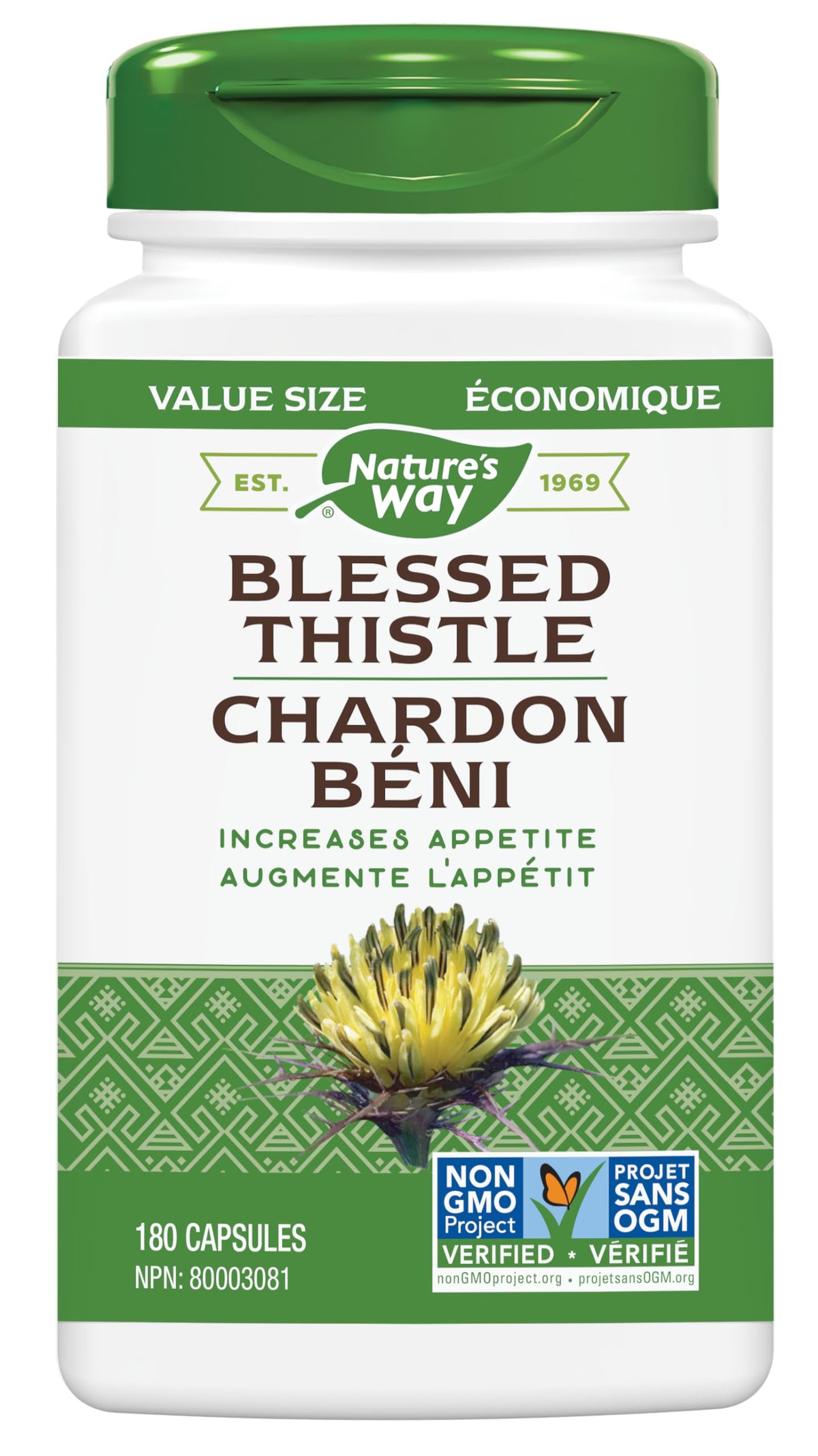 Nature's Way Blessed Thistle Capsules - Appetite & Digestion Support – Vegetarian & Non-GMO - Value size, 180 Capsules