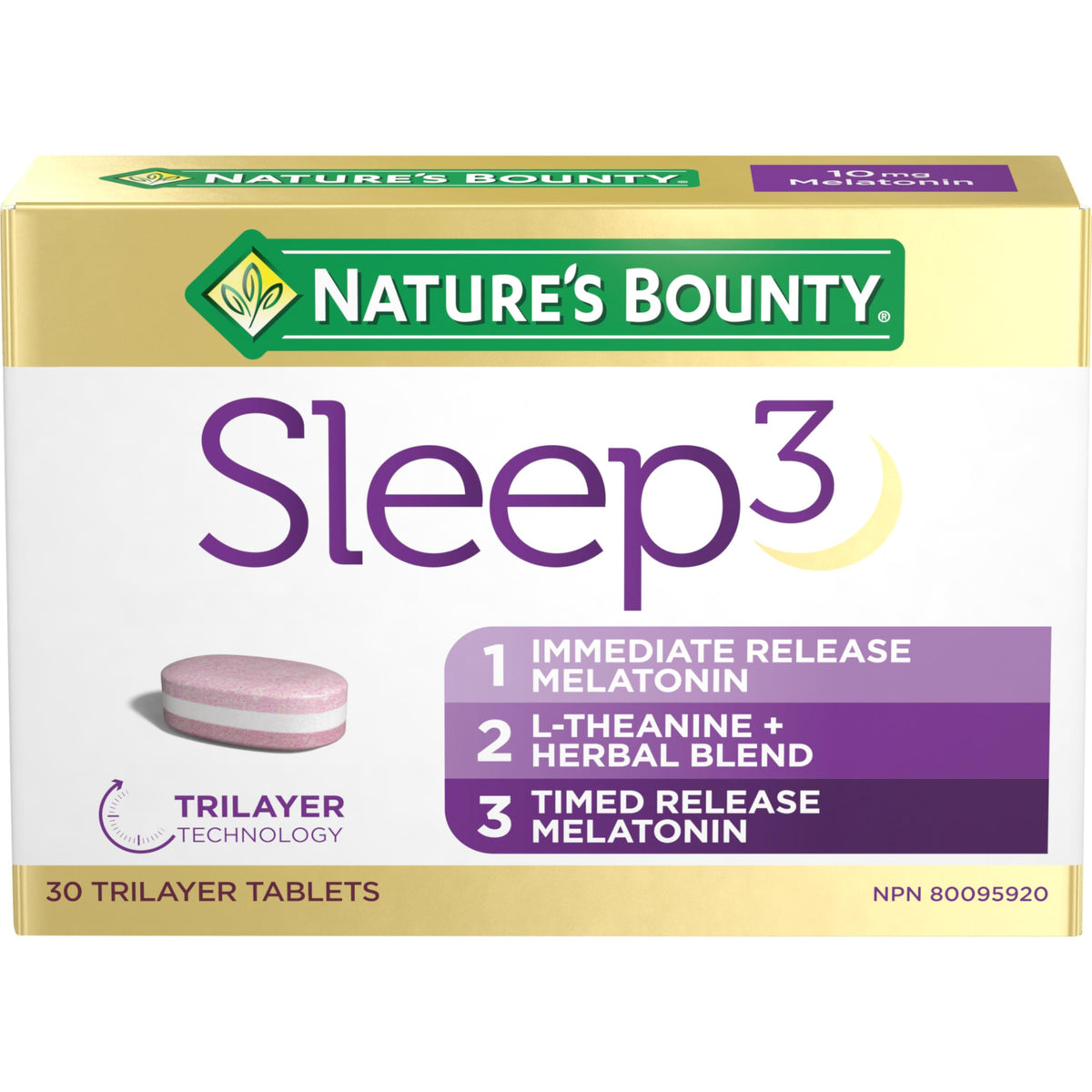 NATURE'S BOUNTY Sleep 3, Triplayer Technology, Melatonin, L-Theanine & Herbal Blend, 50 g