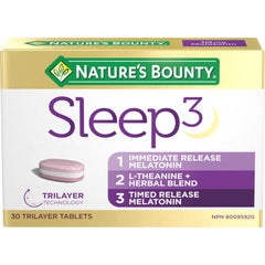NATURE'S BOUNTY Sleep 3, Triplayer Technology, Melatonin, L-Theanine & Herbal Blend, 50 g