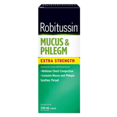 Robitussin Extra Strength Mucus & Phlegm Syrup, Alcohol Free, Cherry Flavour, Packaging may vary