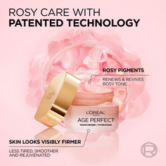 L’Oréal Paris Day Face Moisturizer Cream, Age Perfect Rosy Tone, with LHA & Imperial Peony Extract, For Mature Skin Skincare, 50 ml