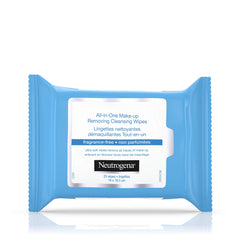 Neutrogena All in One Makeup Remover Cleansing Fragrance-Free Wipes - Alcohol-free, Sensitive Skin, Compostable, 25 wipes