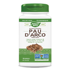 Nature's Way Pau D'Arco Inner Bark Capsules - For Sore Throat and Colds – Herbal Supplement for Adults - Non-GMO Verified - 180 Vegetarian Capsules, Value Size