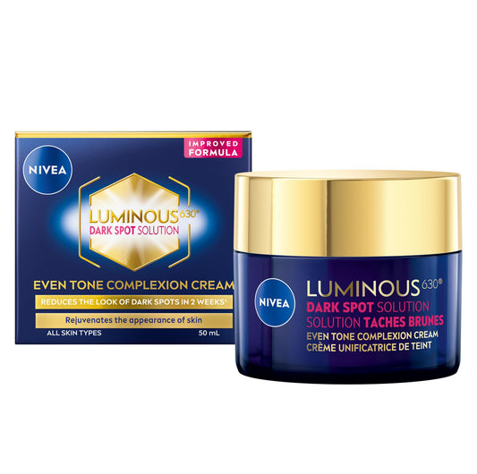 NIVEA LUMINOUS630 Dark Spot Solution Even Tone Face Cream for All Skin Types, Dark Spot Cream for Face Reduces Appearance of Dark Spots, Hyaluronic Acid Moisturizer, Dermatological Skin Care, 50mL