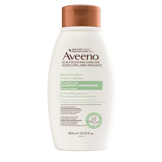 Aveeno Plant Protein Blend Shampoo for Strong Healthy-Looking Hair, 12 fl oz