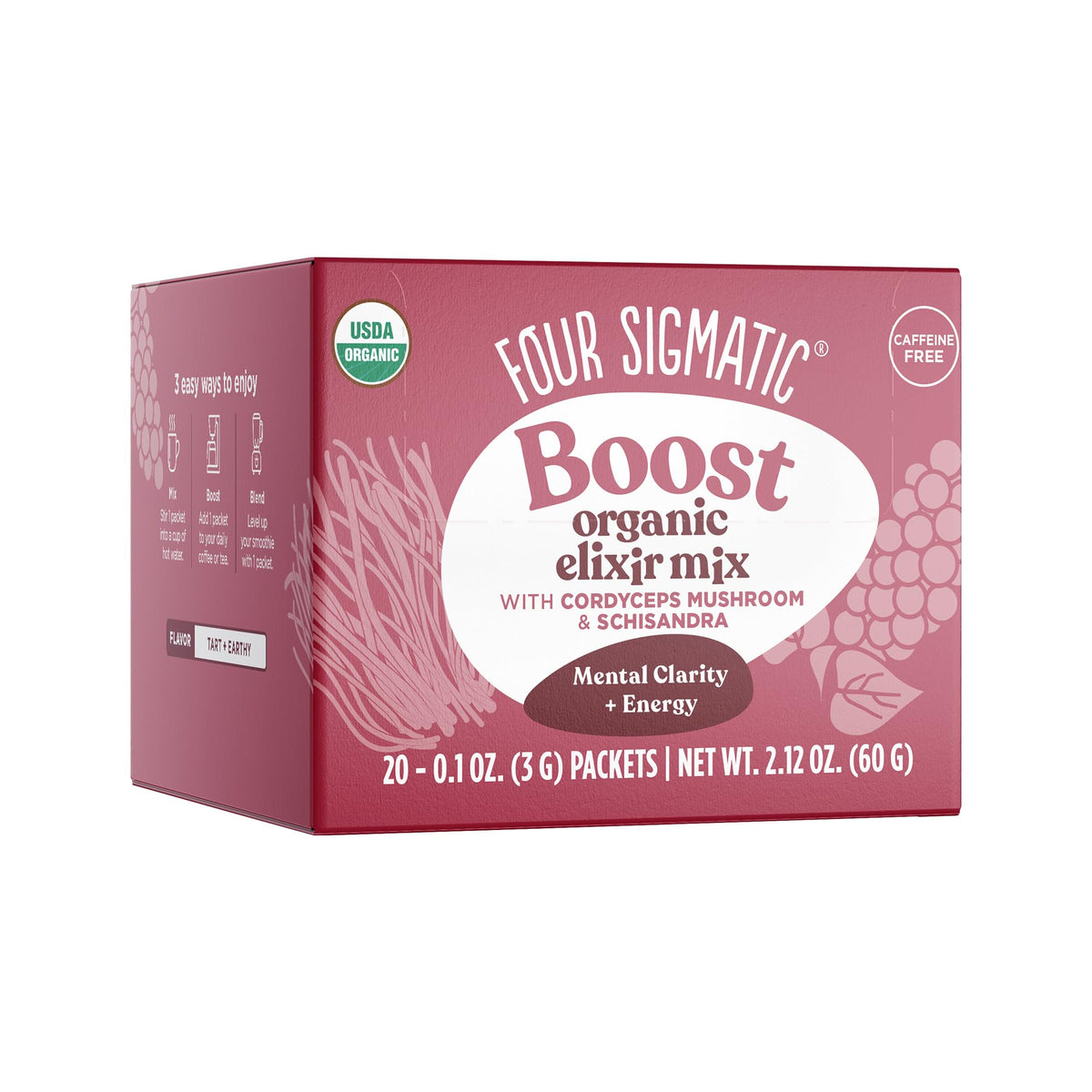 Four Sigmatic Organic Mushroom Elixir Mix with Cordyceps for Energy, Vegan, Paleo, Gluten Free, 0.1 Ounce (20 Count)