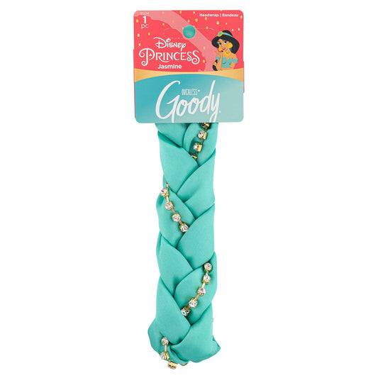 GOODY Kids Ouchless Braided Headband For All Hair Types - Disney Princess, Jasmine - Comfort Fit for All-Day Wear for Children - Designed for Instant Style - Pain-Free Accessories for Boys & Girls