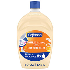 Softsoap Antibacterial Liquid Hand Soap Refill - Milk and Golden Honey 1.47 Liters - Moisturizing Hand Wash, Savon a Main, Dermatologically Tested, for Soft Smooth Skin (Packaging may vary)