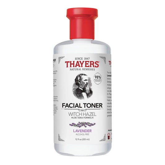 THAYERS Alcohol-Free, Hydrating Lavender Witch Hazel Facial Toner with Aloe Vera Formula, Vegan, Dermatologist Tested and Recommended, 12 Oz (Packaging May Vary)