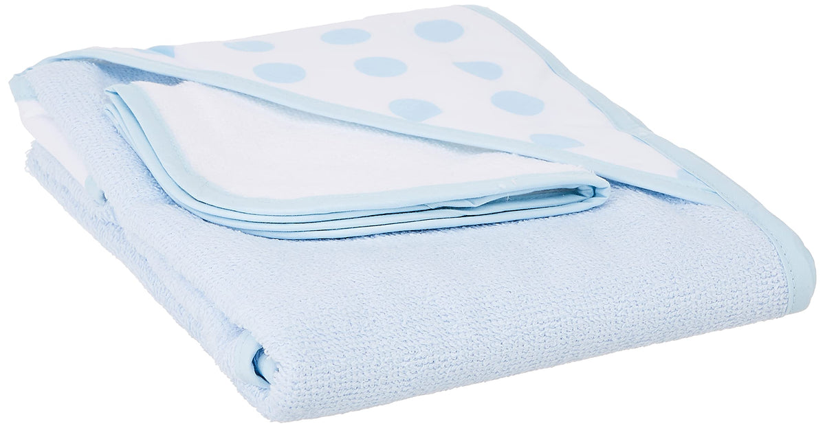 American Baby Company Cotton Terry Hooded Towel Set, Blue Dot, for Boys and Girls