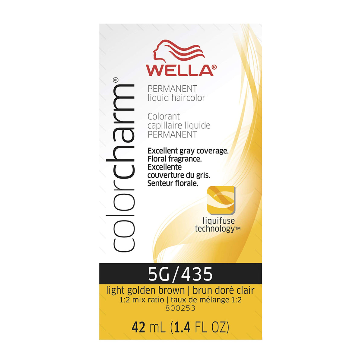 WELLA Color Charm Permanent Liquid Hair Color for Gray Coverage, 5G Light Gold Brown 1.42 Fl Oz