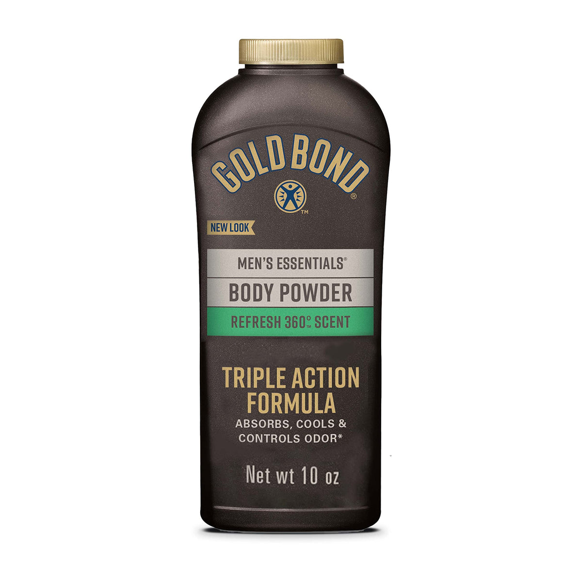 Gold Bond Men's Essentials Talc Free Body Powder, 10 oz., Refresh 360 Scent, Body Powder for Men, Wetness Protection