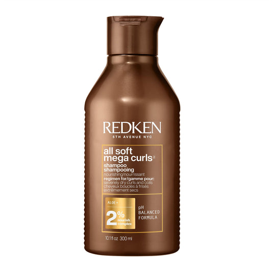 Redken All Soft Mega Curls Shampoo, Sulfate Free, Nourishes & Softens Severely Dry Curly & Coily Hair, With Aloe Vera