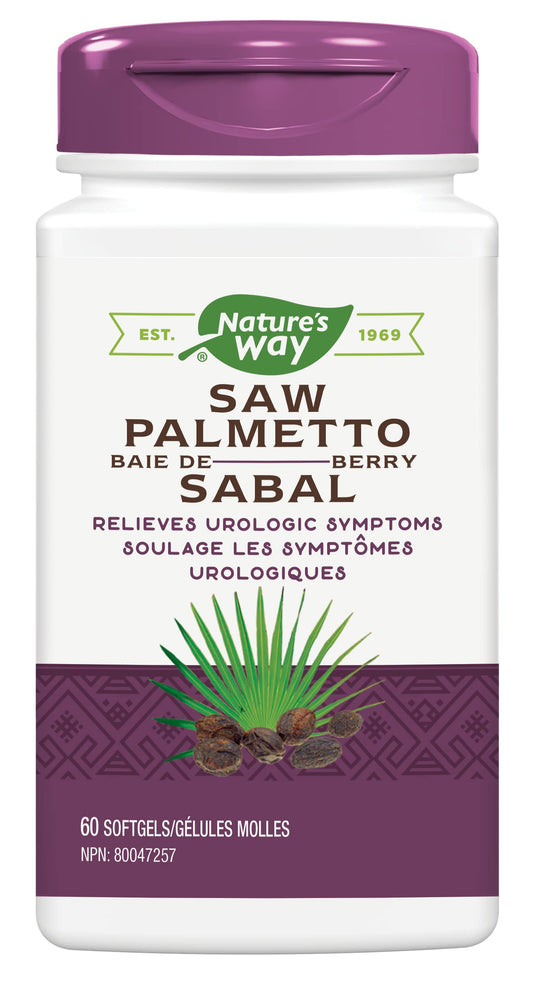 Nature's Way Saw Palmetto Berry, Prostate Health, Standardized Extract, 60 Softgels
