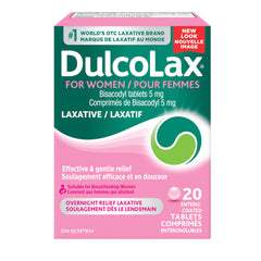 DulcoLax for Women, Bisacodyl 5mg Stimulant Laxatives for Occasional Constipation Relief, Laxative and Constipation Relief for Women, Including Those who are Breastfeeding, 20 Count