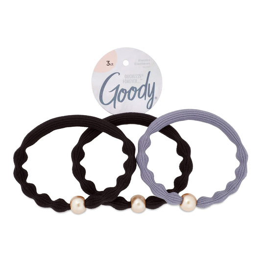 Goody Ouchless Forever Elastics - 3 Count, Winter Solstice Collection - Hair Accessories for Men, Women, Boys & Girls to Style With Ease and Keep Your Hair Secured - Pain-Free For All Hair Types
